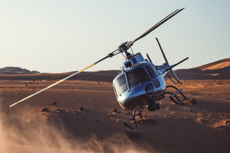 Helicopter in flight